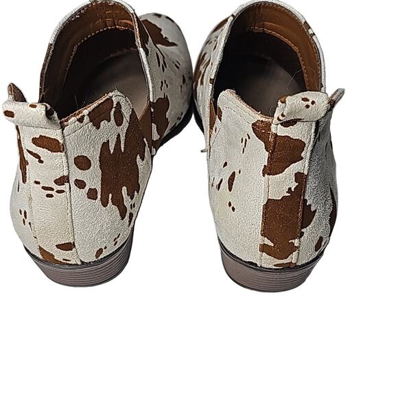 Pierre Dumas Women's Sz 7.5 Cow Print Calf Hair Western Ankle Booties - Picture 3 of 11